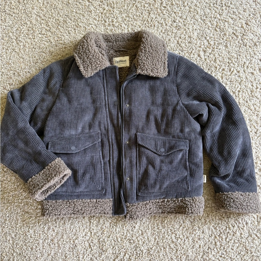 UpWest Womens Corduroy Jacket - Gray and Brown